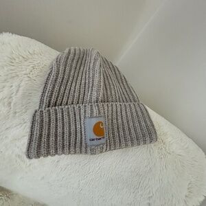 Adult Carhartt Light Grey Beanie Chunky Knit